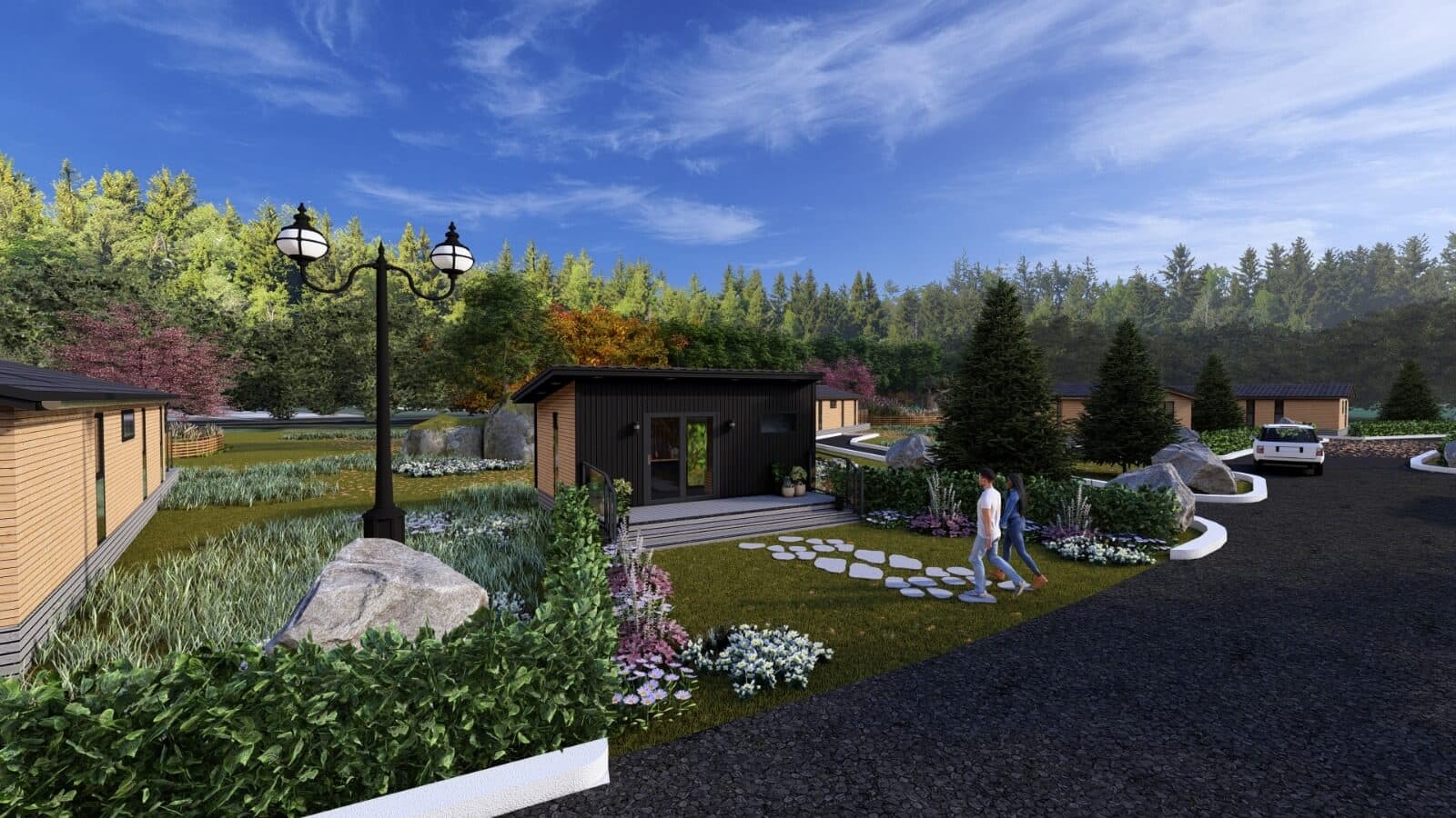 Hot tub in a spa lodge